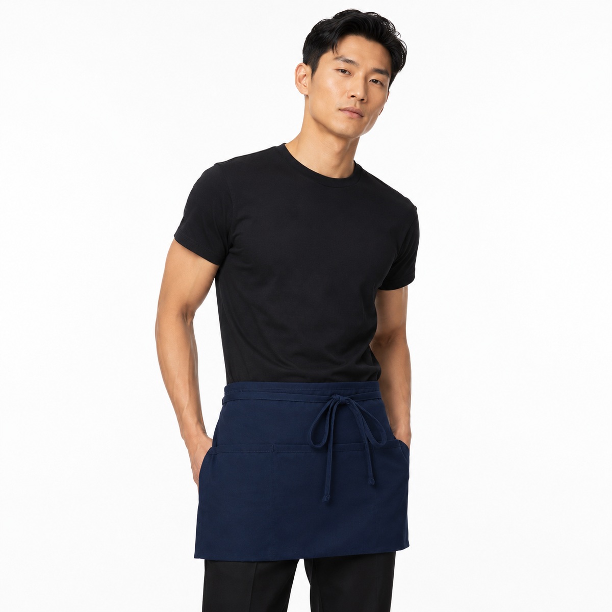 ChefsCloset Standard 3 Pocket Waist Apron, Navy Blue
