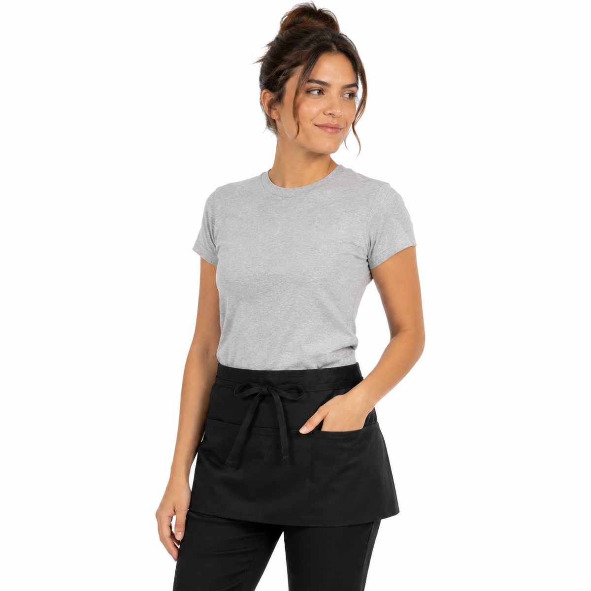 ChefsCloset Standard 3 Pocket Waist Apron, Black