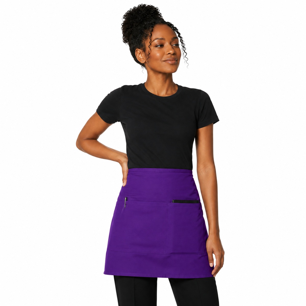2-Pocket Half Bistro Apron, Purple
