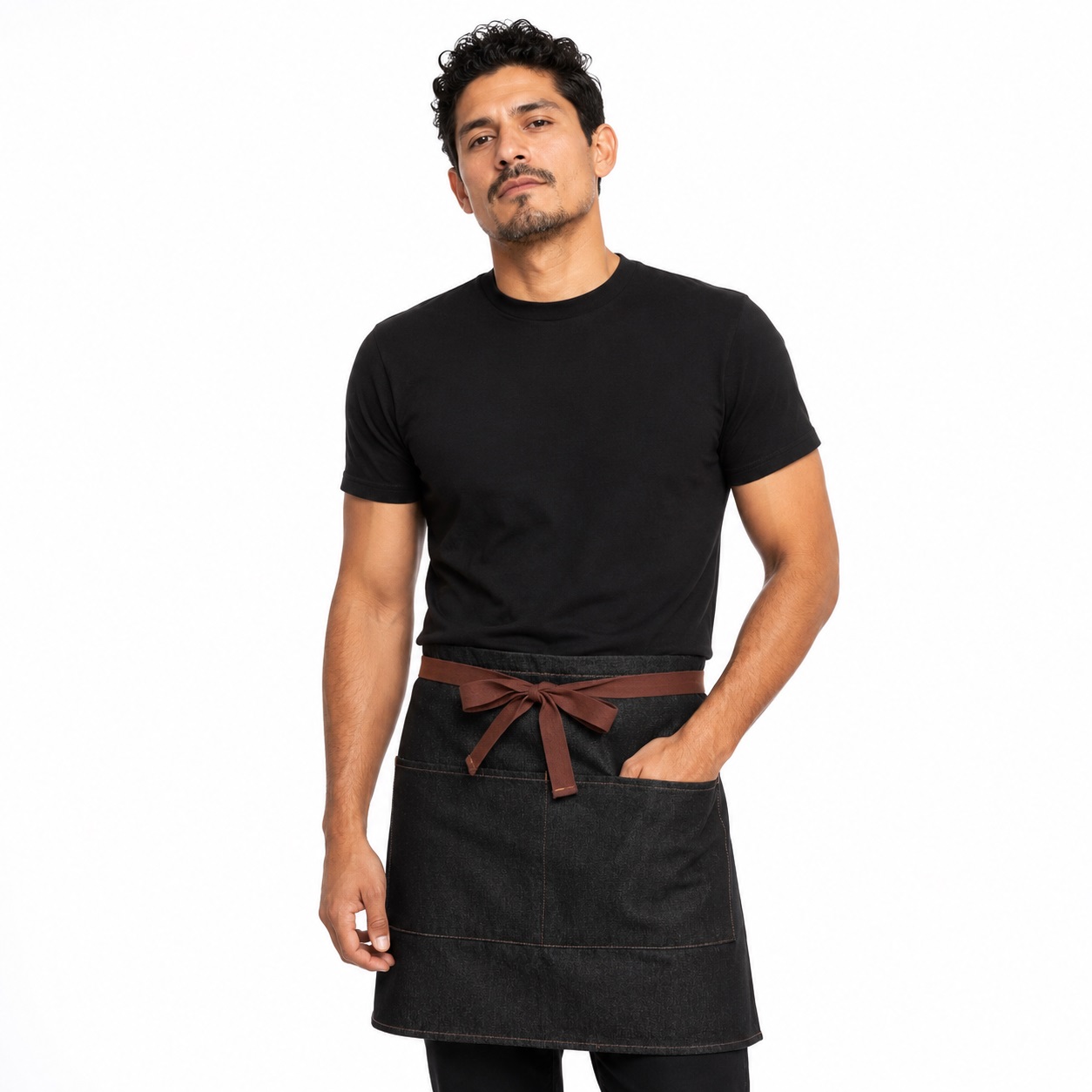 ChefsCloset Denim Allentown Half Bistro Apron Black