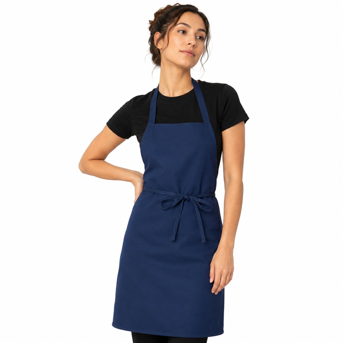 ChefsCloset Premium Full Coverage Bib Apron, Navy Blue