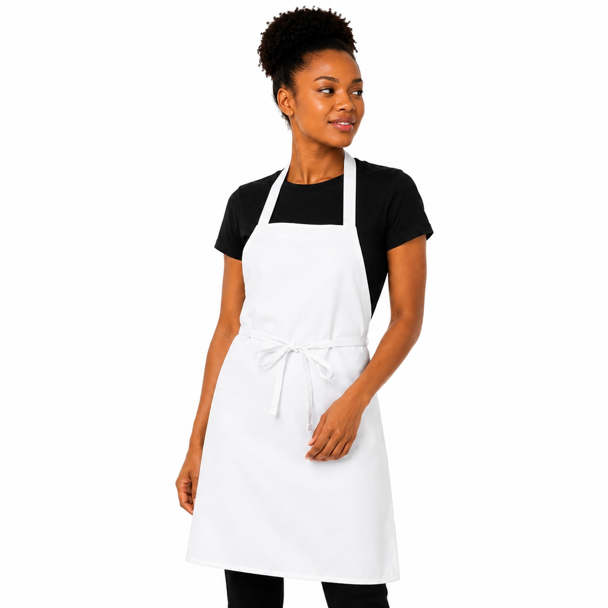 ChefsCloset Premium Full Coverage Bib Apron, White