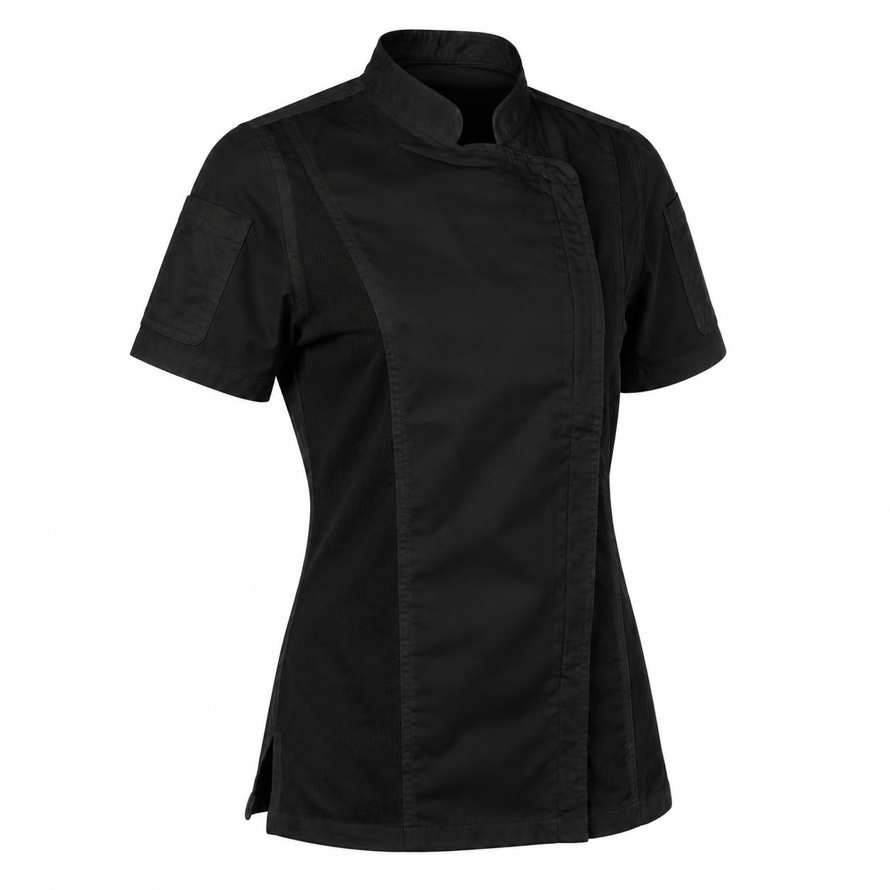 ChefsCloset Women's Short Sleeve Bailey Chef Coat Black
