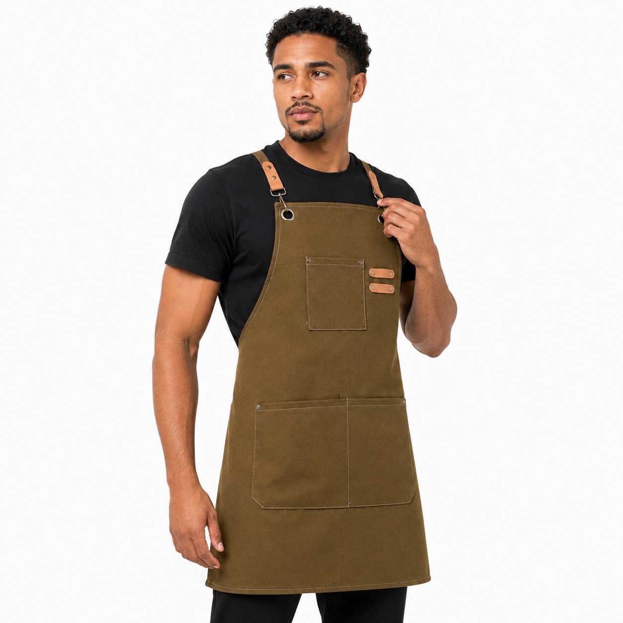 ChefsCloset Cotton Elmwood Cross Back Apron Coffee Brown