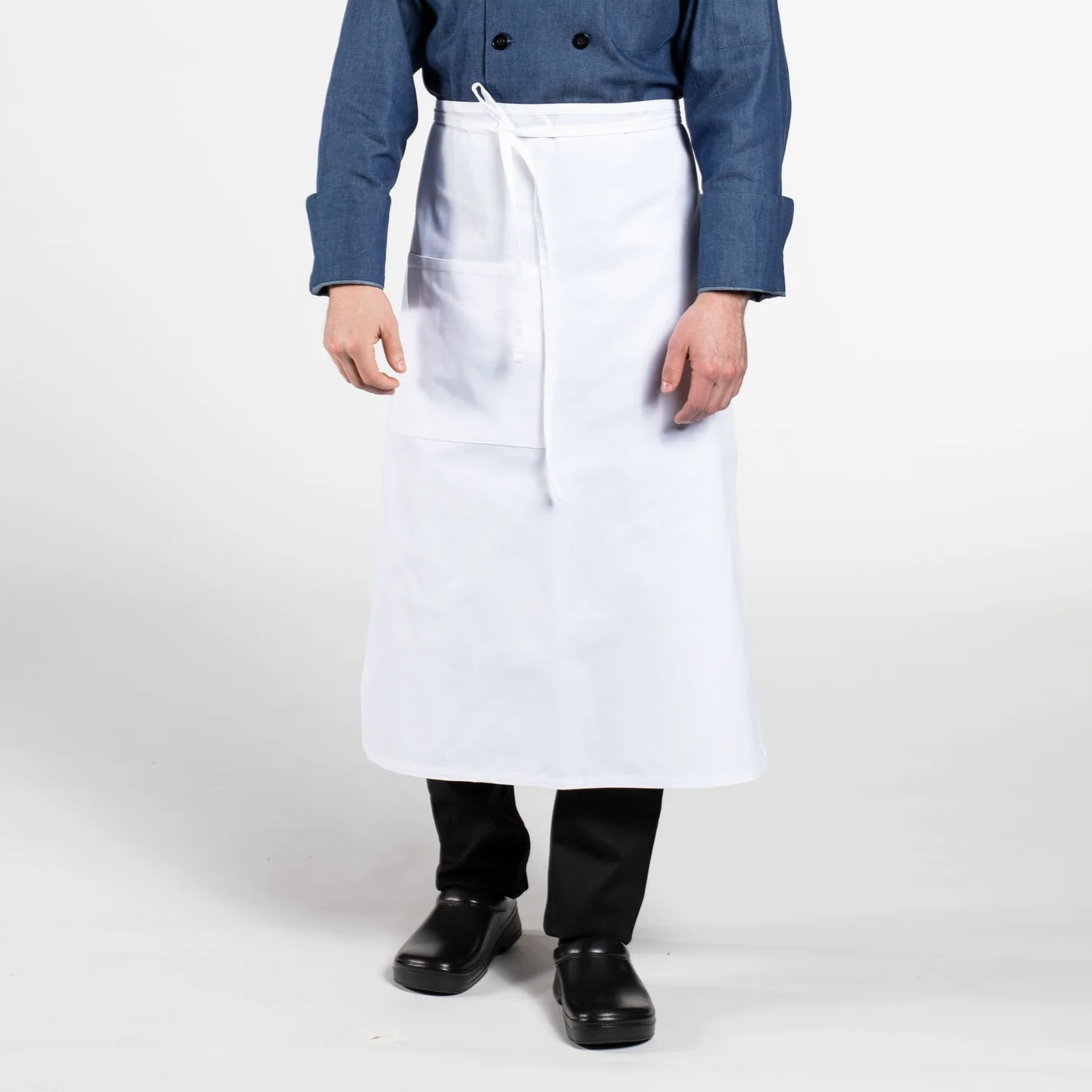 Full Bistro Apron 1 Pocket White Full Bistro Apron 1 Pocket White