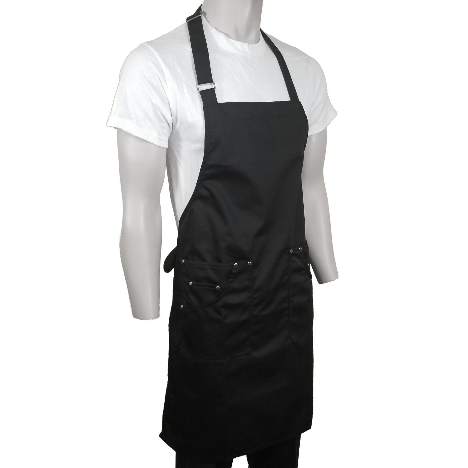 Delaware Black Bib Apron - ChefsCloset
