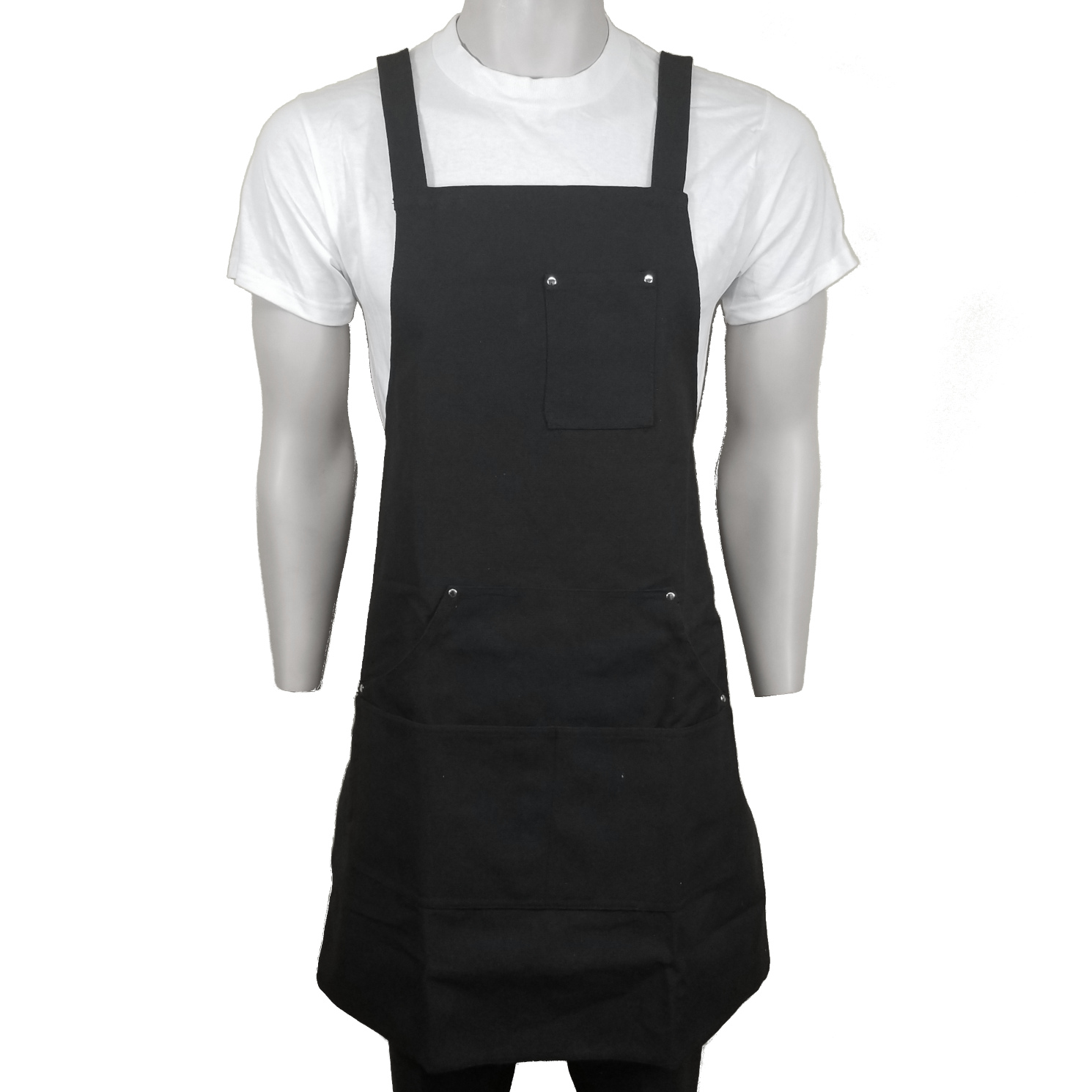 Black Cross-Back Bib Apron - ChefsCloset