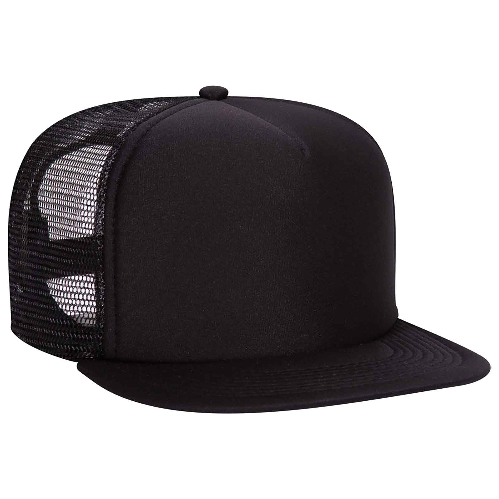 Black Os Baseball Cap, High Crown Snapback Hat, Mesh Back