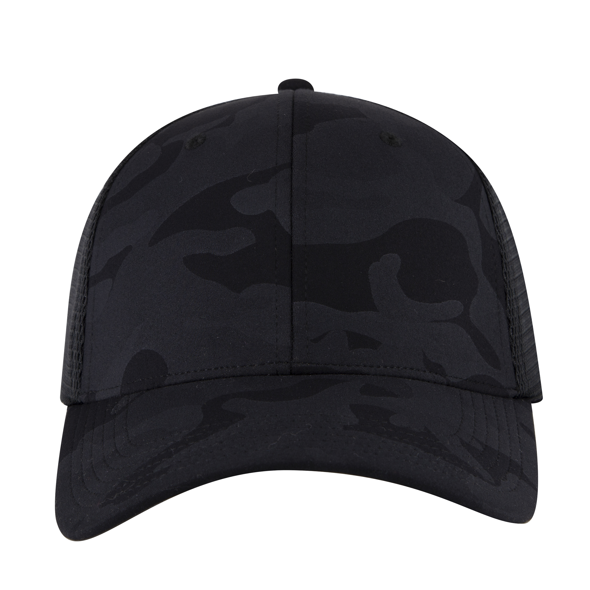 Baseball Cap, Low Profile Trucker Hat, Mesh Back, Camo - Front Baseball Cap, Low Profile Trucker Hat, Mesh Back, Camo - Front