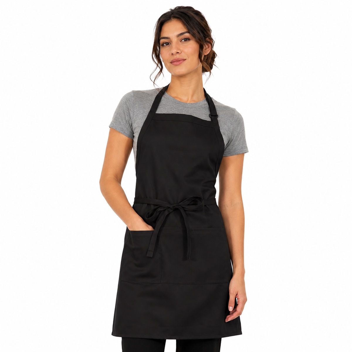 Spun Poly Bib Apron Black
