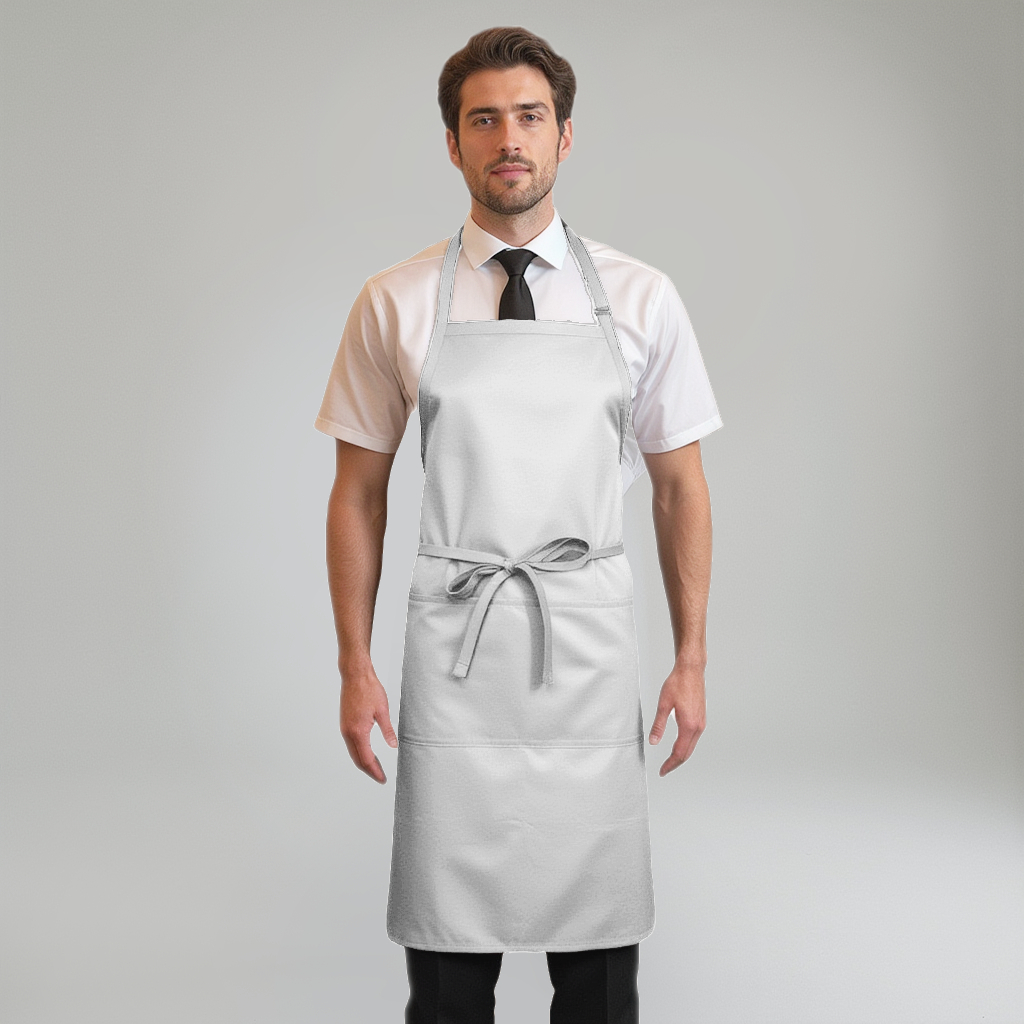Spun Poly Bib Apron (Silver) Spun Poly Bib Apron (Silver)