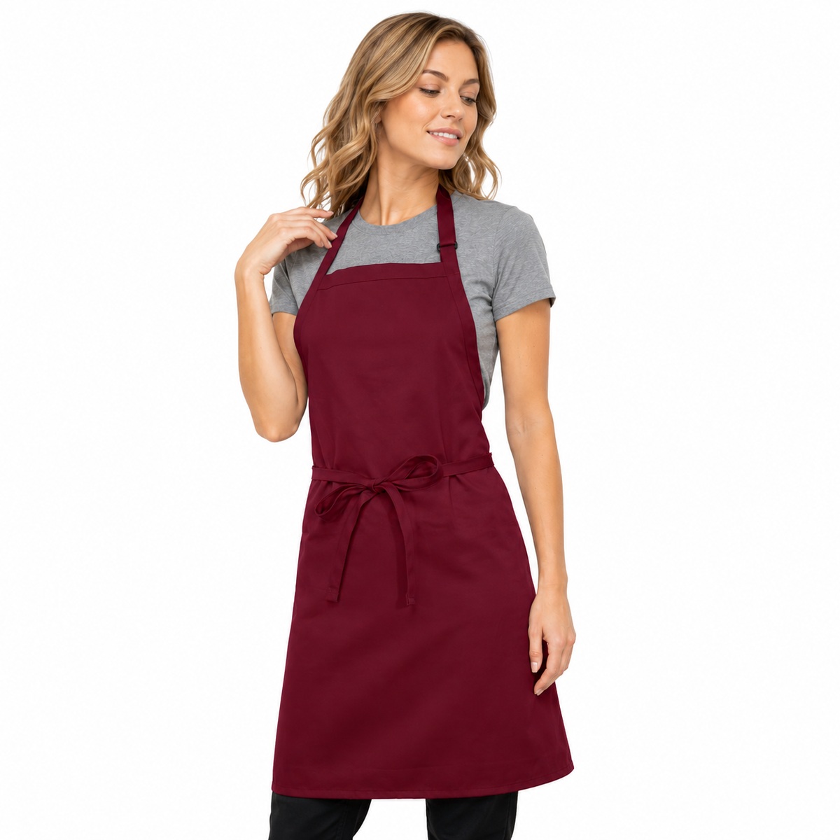 Spun Poly Bib Apron Maroon