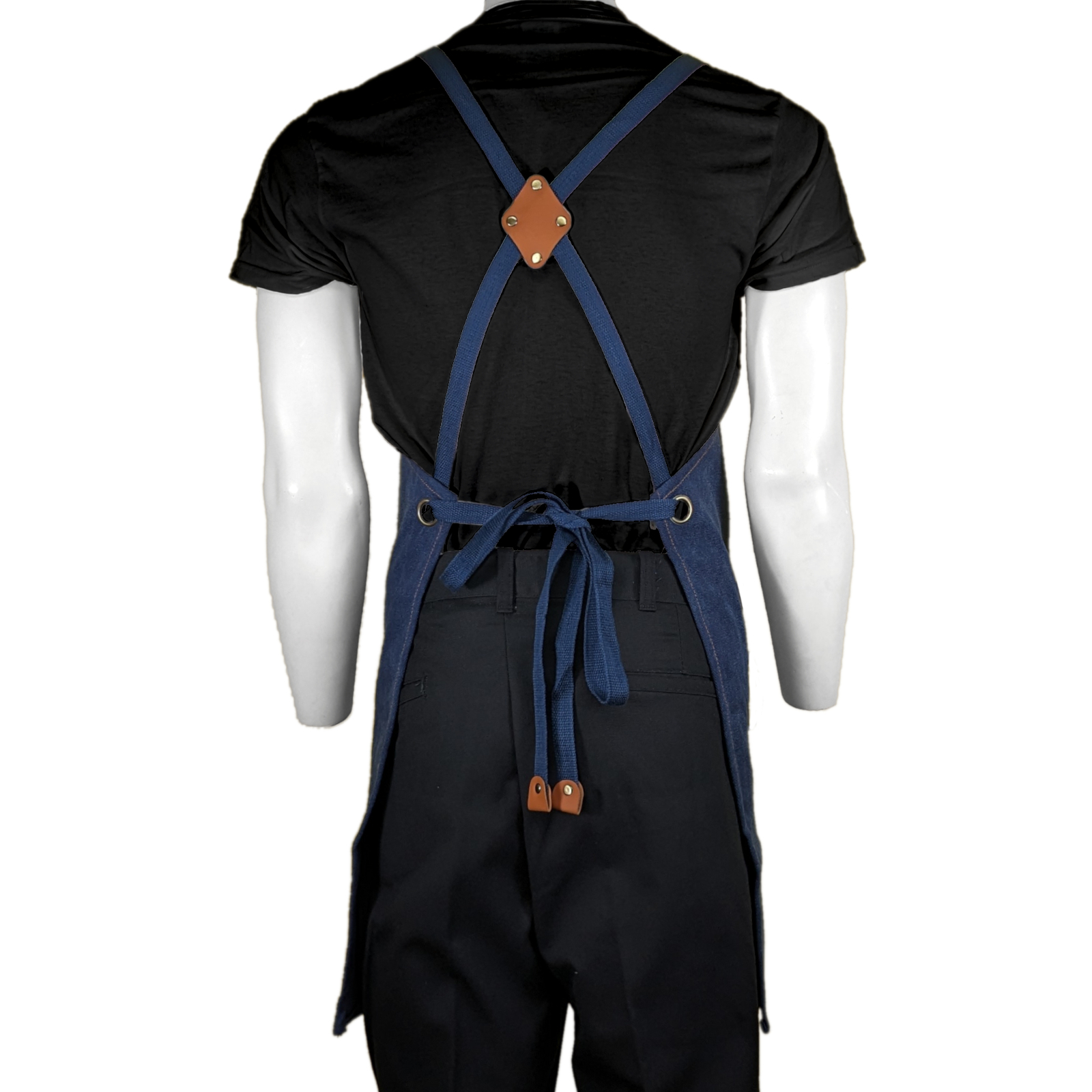Navy Blue Apron Back View
