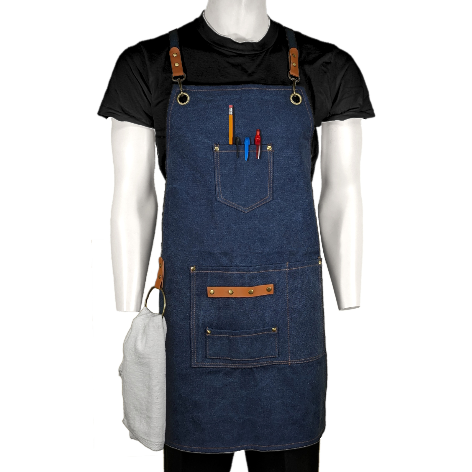 ChefsCloset Elmwood Towel Ring Cotton Cross Back Apron - ChefsCloset