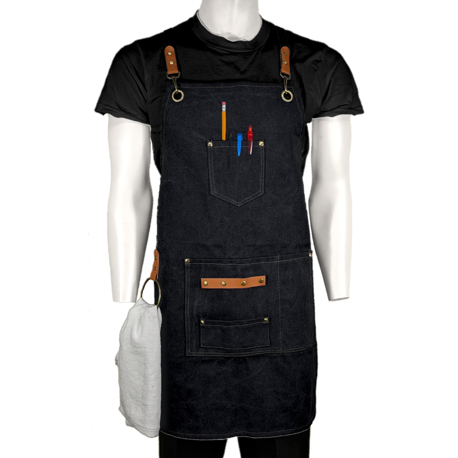 ChefsCloset Elmwood Towel Ring Cotton Cross Back Apron - ChefsCloset