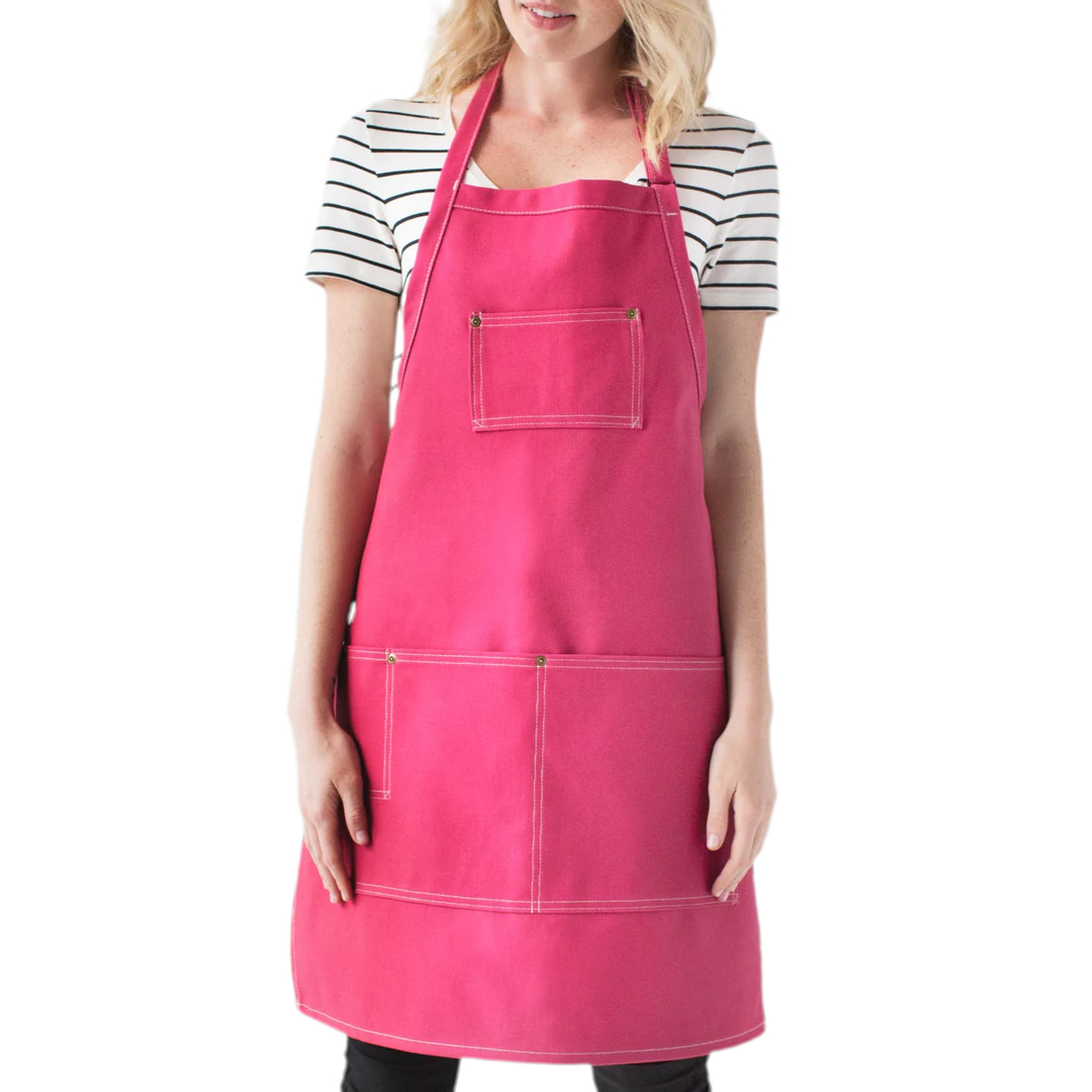 Woodland 3 Pocket Bib Canvas Apron Cranberry