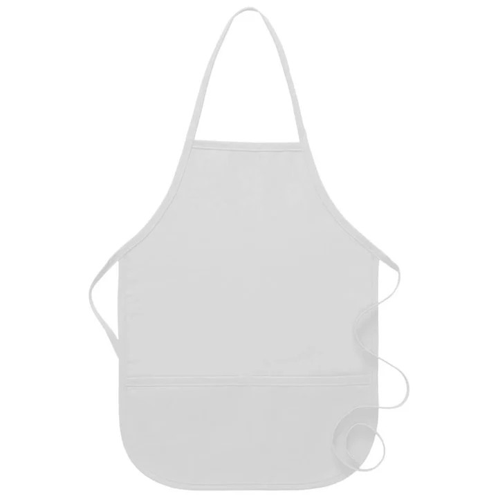 Child Bib Apron, Two Pocket White Child Bib Apron, Two Pocket White