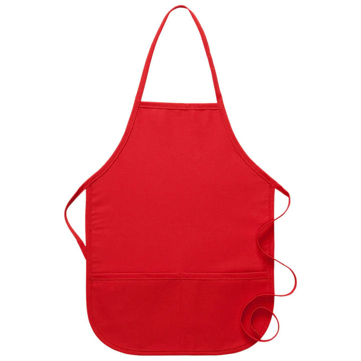 Child Bib Apron, Two Pocket Red Child Bib Apron, Two Pocket Red