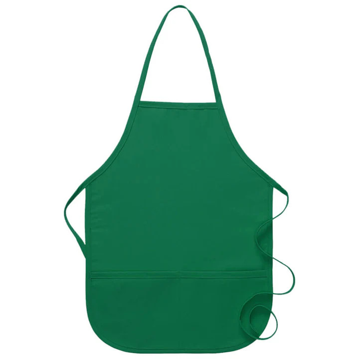 Child Bib Apron, Two Pocket Kelly Green Child Bib Apron, Two Pocket Kelly Green