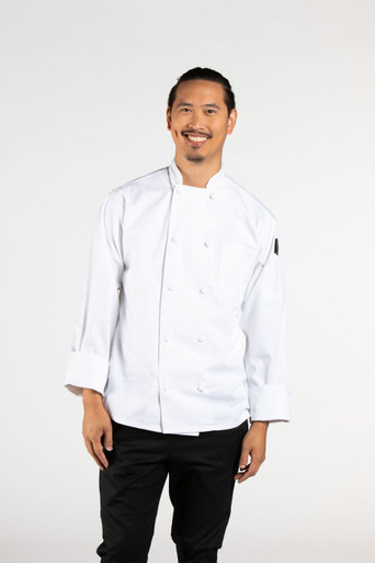 Classic Knot Button Chef Coat by Uncommon Threads