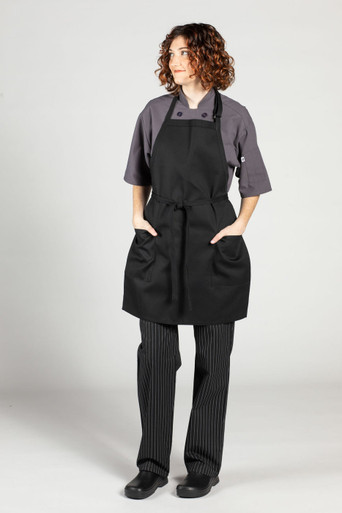 トップス PERVERZE 2-Pockets Top and Apron / Black Cloth Towel Apron, 2 Large Pockets - Waterproof – Udder Tech