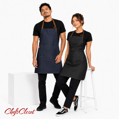 Denim 3 Pocket Bib Apron | Long Denim Apron