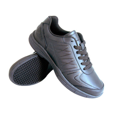 Slip-Resistant Athletic Work Shoes Men's Black Work Shoes