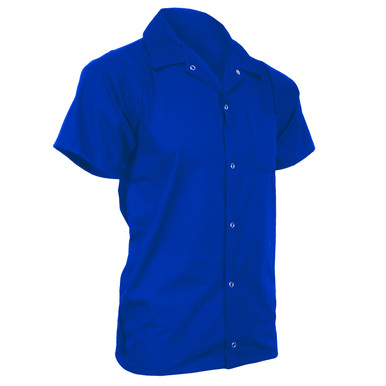 royal blue short sleeve button down shirt