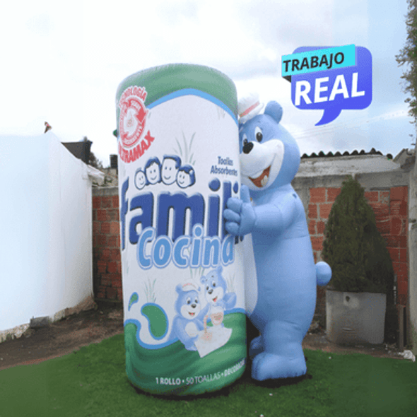 dummi inflable publicitario Familia Azul