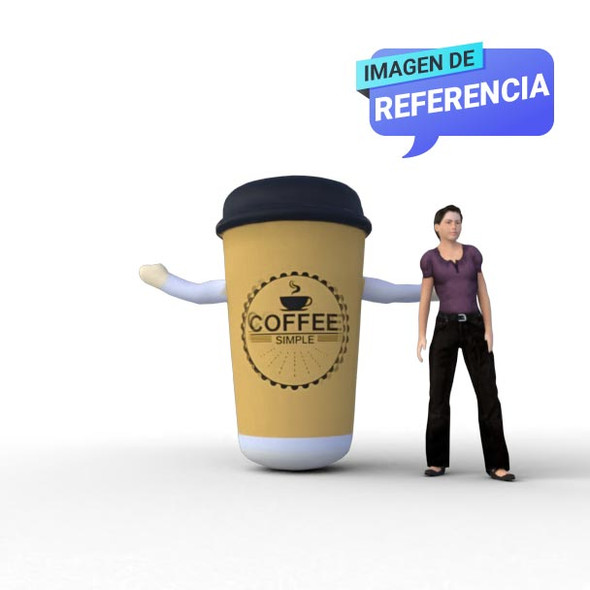Llamador Inflable producto Coffe 100% impresión digital | 2 a 4 metros