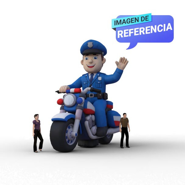 Muñeco Policía Inflable con Moto | 2 a 8 metros