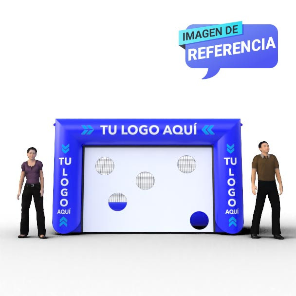 Arco de Futbol Inflable Publicitario Referencia azul