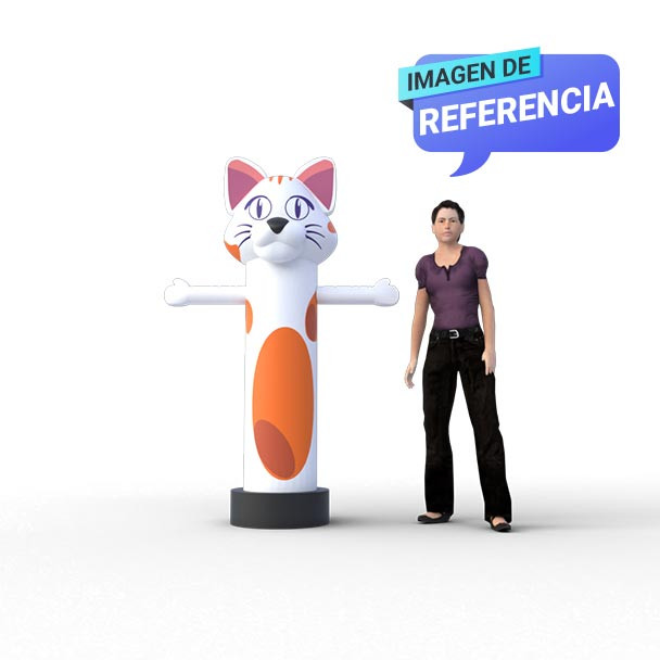 Aviso Inflable Llamador 3D Gato 100% Impresion Digital | 2 a 3 metros