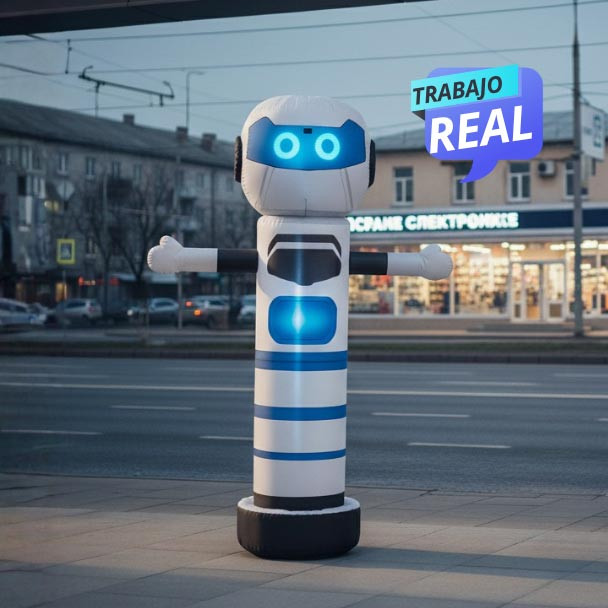 Llamador Inflable Personaje Robot 100% Impresión Digital | 2 a 3 metros