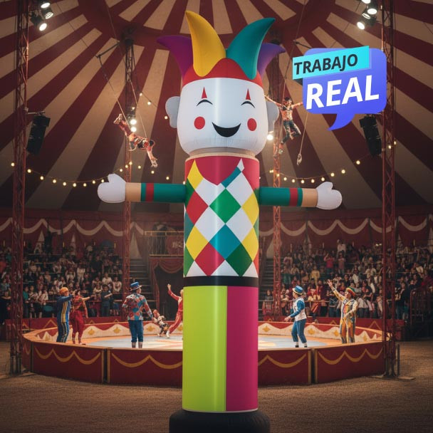 Llamador Inflable Personaje Arlequin 100% Impresión Digital | 2 a 3 metros