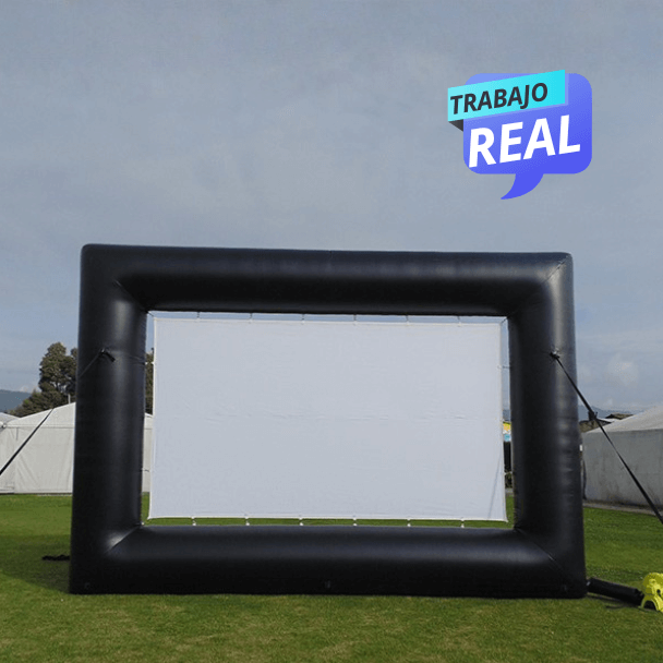 Pantalla inflable de uso recreativo