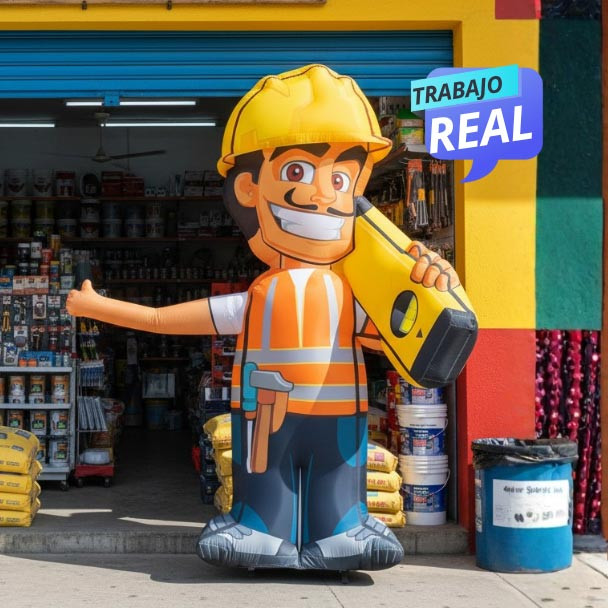 Llamador Inflable Troquelado Constructor 100% impresión digital | 2 a 4 metros