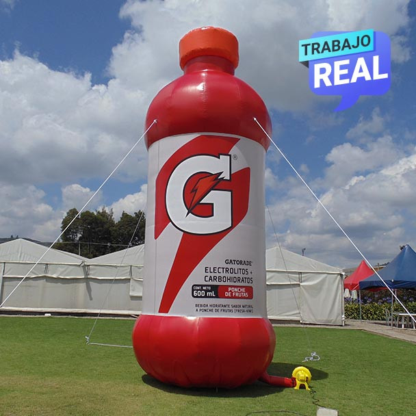 botella de aguardiente inflable Gatorade Cali