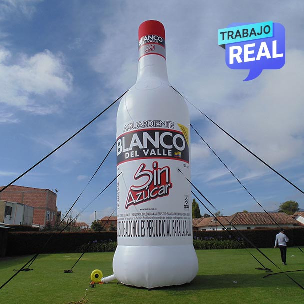 botella de aguardiente inflable  Aguardiente Blanco Del Valle Medellín