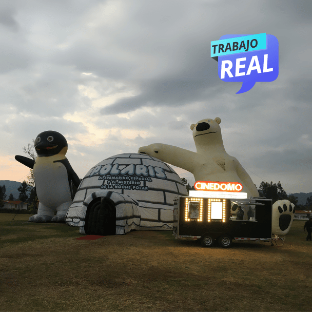 Detalle del Domo Planetario Polaris mostrando tecnología de proyección avanzada para experiencias visuales únicas.