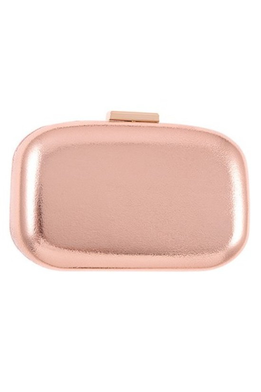 rose coloured clutch bag