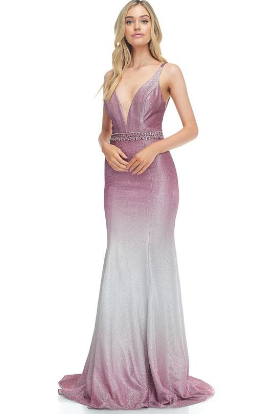 Mauve Silver Mermaid Dress AG AN199