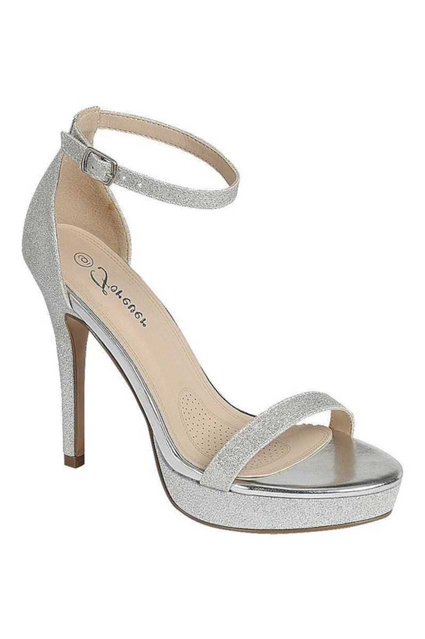 Silver clearance strap heels