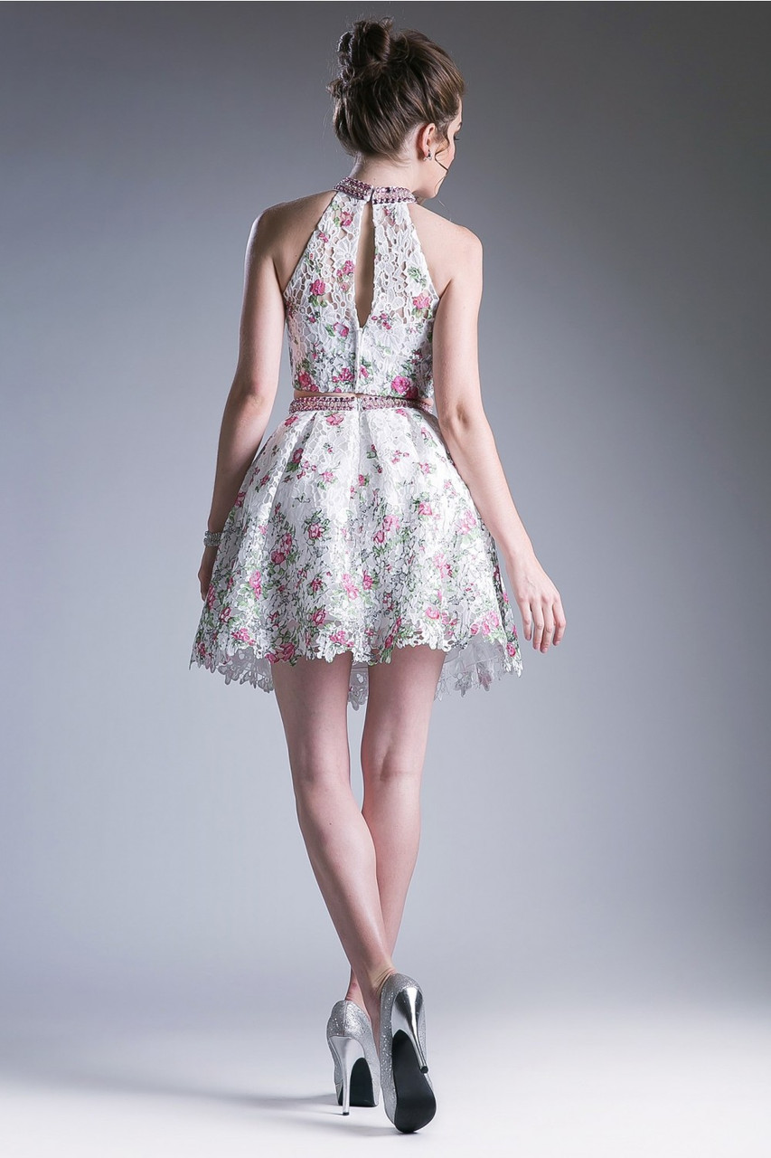 strapless open back dress Sparkly Rhinestones Two-Piece White Slit Prom Dress