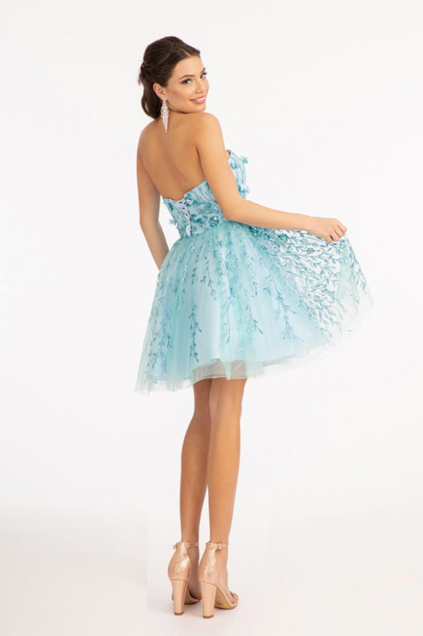 Glitter Mesh Sweetheart Neckline Short Dress GS 1995 - Prom-Avenue