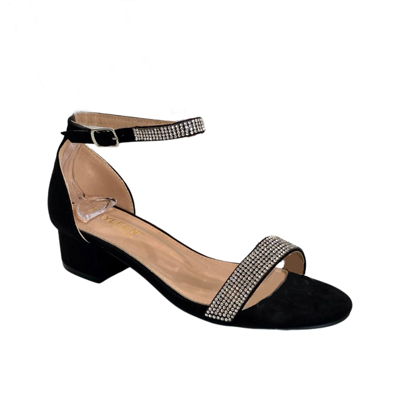 AXIUM Women Black Ankle Strap Block Heel Sandals 2.75Inch (SAN173) at best  price in New Delhi