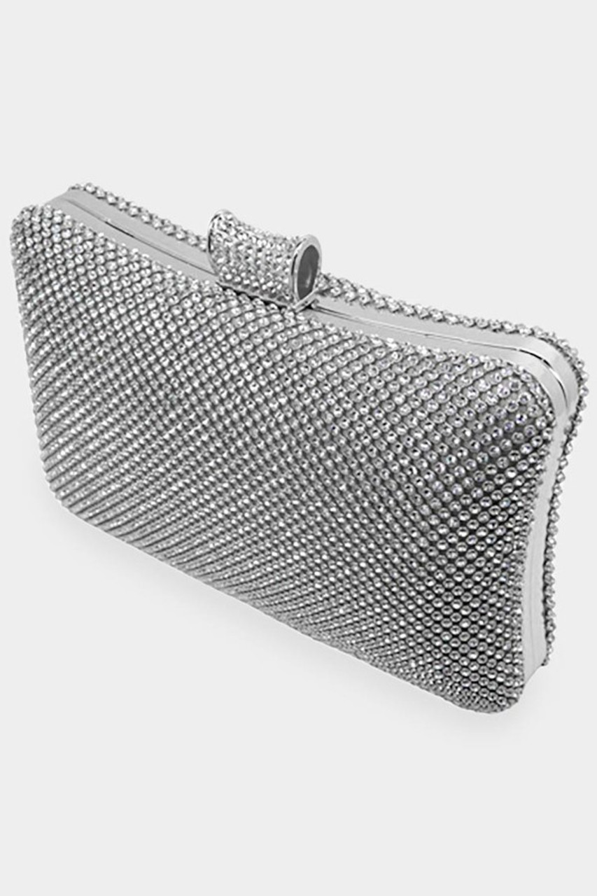 SILVER GLITTER CLUTCH BAG | EVENING BAG | PROM |PURSE | WEDDING FUNCTIONS |  BLING | CLUTCHES