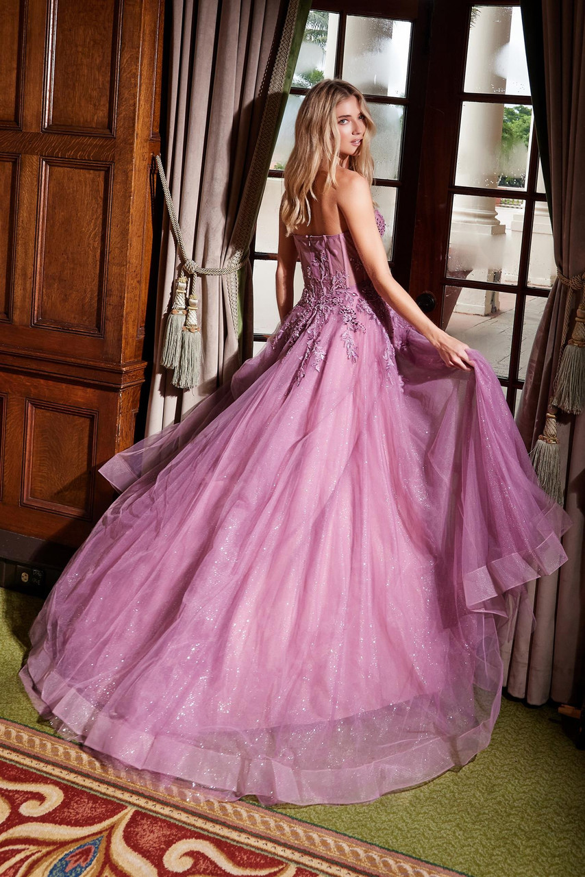 blue dress for baby girl A Line Organza Wedding Dress with Off Shoulder Neckline main image 1