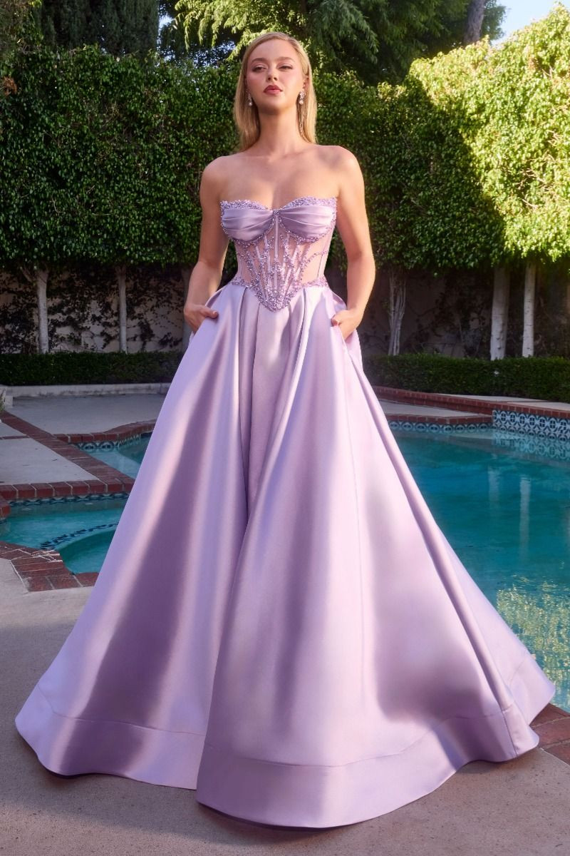 pink dress formal KissProm Fuchsia Strapless Taffeta A-line Long Dress, Orange / 6 Item:Flower Ball Small 15