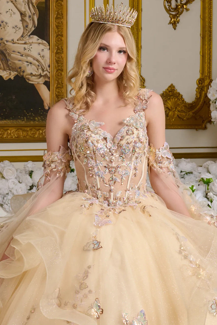 pink and gold quince dress QUINCEANERA style GL3648 2nd Markdown:No